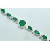 Handmade Fashion 925 Sterling Silver Natural Green Onyx Gemstone Bracelet 7.7"